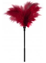 Пластиковая метелочка с красными пёрышками Small Feather Tickler - 32 см. - Blush Novelties - купить с доставкой в Бийске