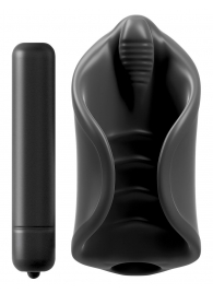 Чёрный мастурбатор Vibrating Silicone Stimulator с вибрацией - Pipedream - в Бийске купить с доставкой