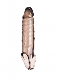 Дымчатая фаллическая насадка с подхватом и закрытой головкой - 16,2 см. - ToyFa - в Бийске купить с доставкой