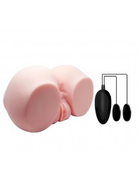 Телесный мастурбатор с двумя любовными тоннелями и вибрацией - Baile - в Бийске купить с доставкой