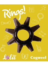 Чёрное эрекционное кольцо Rings Cogweel - Lola Games - в Бийске купить с доставкой