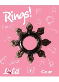 Чёрное эрекционное кольцо Rings Gear - Lola Games - в Бийске купить с доставкой