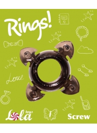 Чёрное эрекционное кольцо Rings Screw - Lola Games - в Бийске купить с доставкой