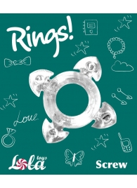 Прозрачное эрекционное кольцо Rings Screw - Lola Games - в Бийске купить с доставкой