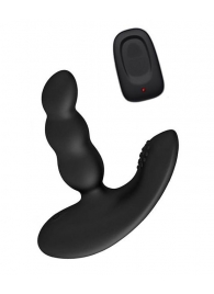 Черный силиконовый стимулятор простаты Levett Nitoc с пультом ДУ - Levett - в Бийске купить с доставкой