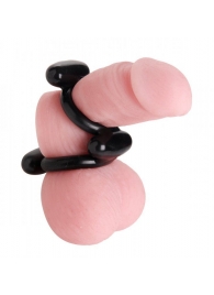Двойное эрекционное кольцо Dual Stretch To Fit Cock and Ball Ring - XR Brands - в Бийске купить с доставкой