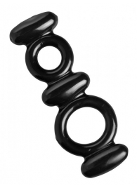 Двойное эрекционное кольцо Dual Stretch To Fit Cock and Ball Ring - XR Brands - в Бийске купить с доставкой