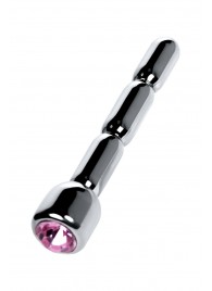 Серебристый уретральный плаг со стразом - 7 см. - ToyFa - купить с доставкой в Бийске