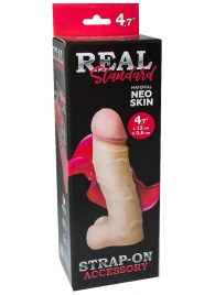 Реалистичная насадка с мошонкой REAL Standard - 15,5 см. - LOVETOY (А-Полимер) - купить с доставкой в Бийске