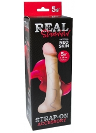 Реалистичная насадка с мошонкой REAL Standard - 18 см. - LOVETOY (А-Полимер) - купить с доставкой в Бийске