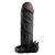 Чёрная вибронасадка с кольцом Vibrating Real Feel 2 Extension - 16 см. - Pipedream - в Бийске купить с доставкой