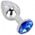 Анальное украшение BUTT PLUG  Small с синим кристаллом - 7 см. - Anal Jewelry Plug - купить с доставкой в Бийске