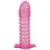 Гелевая розовая насадка с шипами - 12 см. - Toyfa Basic - в Бийске купить с доставкой
