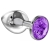 Малая серебристая анальная пробка Diamond Purple Sparkle Small с фиолетовым кристаллом - 7 см. - Lola Games - купить с доставкой в Бийске