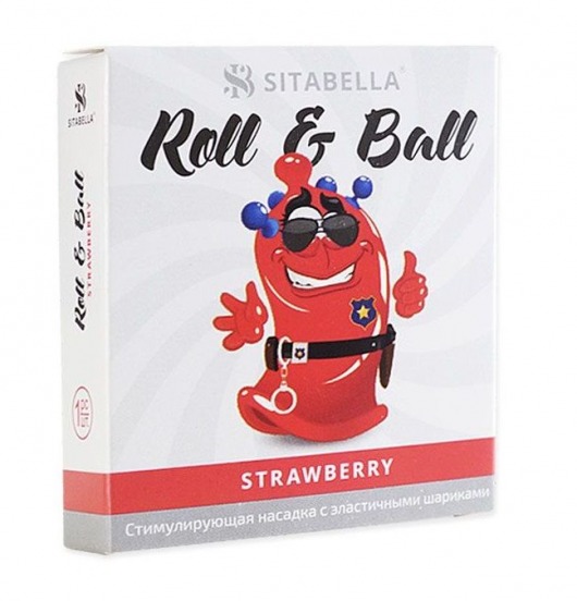 Стимулирующий презерватив-насадка Roll   Ball Strawberry - Sitabella - купить с доставкой в Бийске