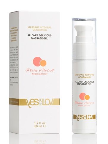 Универсальный массажный гель-смазка Allover Delicious Massage Gel с ароматом персика и аброкоса - 50 мл. - YESforLOV - купить с доставкой в Бийске