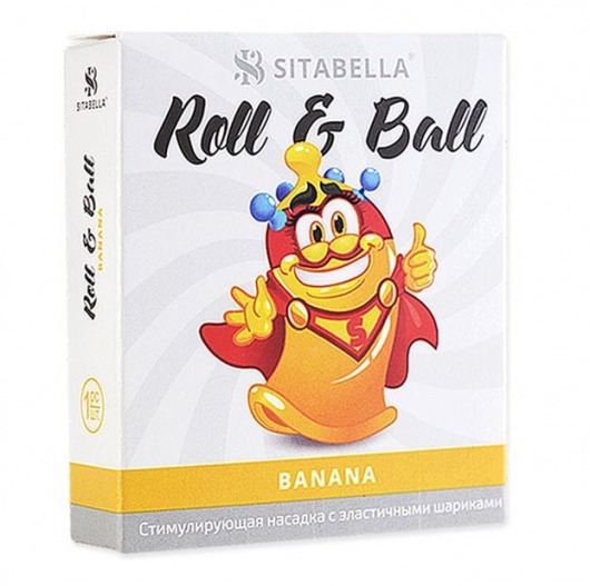 Стимулирующий презерватив-насадка Roll   Ball Banana - Sitabella - купить с доставкой в Бийске