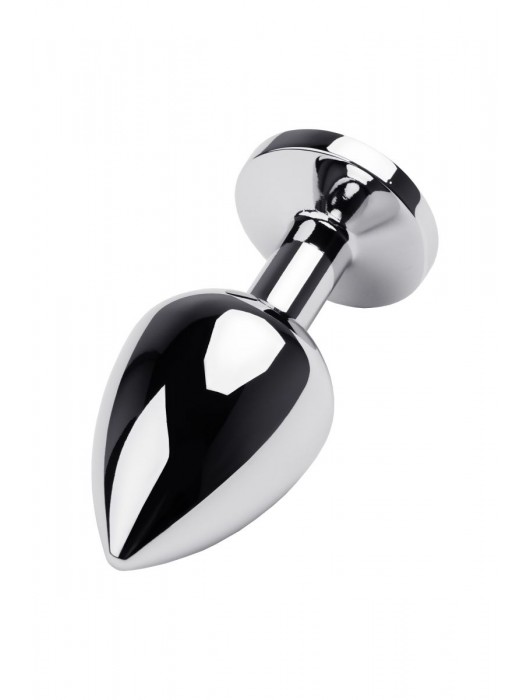 Серебристая коническая анальная пробка с красным кристаллом - 8 см. - ToyFa - купить с доставкой в Бийске