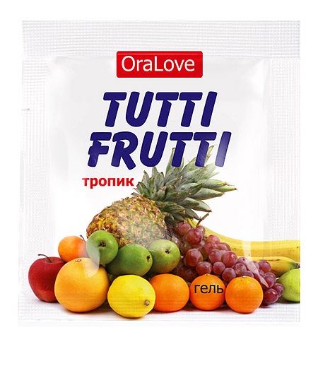 Пробник гель-смазки Tutti-frutti со вкусом тропических фруктов - 4 гр. - Биоритм - купить с доставкой в Бийске