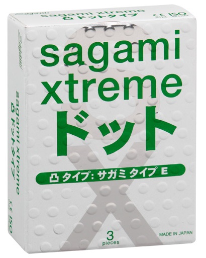 Презервативы Sagami Xtreme SUPER DOTS с точками - 3 шт. - Sagami - купить с доставкой в Бийске