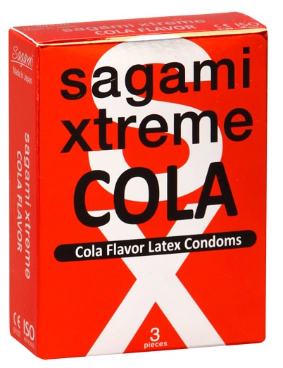 Ароматизированные презервативы Sagami Xtreme COLA - 3 шт. - Sagami - купить с доставкой в Бийске