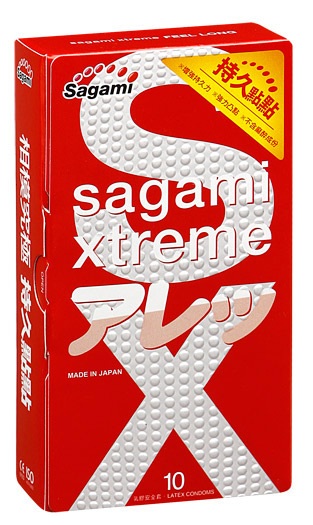 Утолщенные презервативы Sagami Xtreme Feel Long с точками - 10 шт. - Sagami - купить с доставкой в Бийске