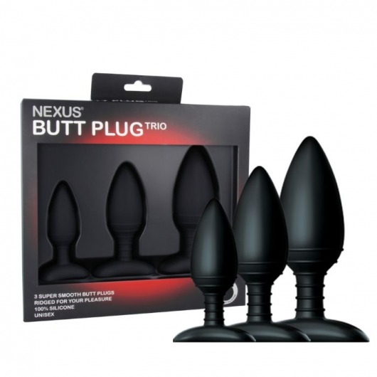 Набор из 3 черных анальных втулок NEXUS BUTT PLUG TRIO SET - Nexus Range в Бийске Набор из 3 черных анальных втулок NEXUS BUTT PLUG TRIO SET - Nexus Range