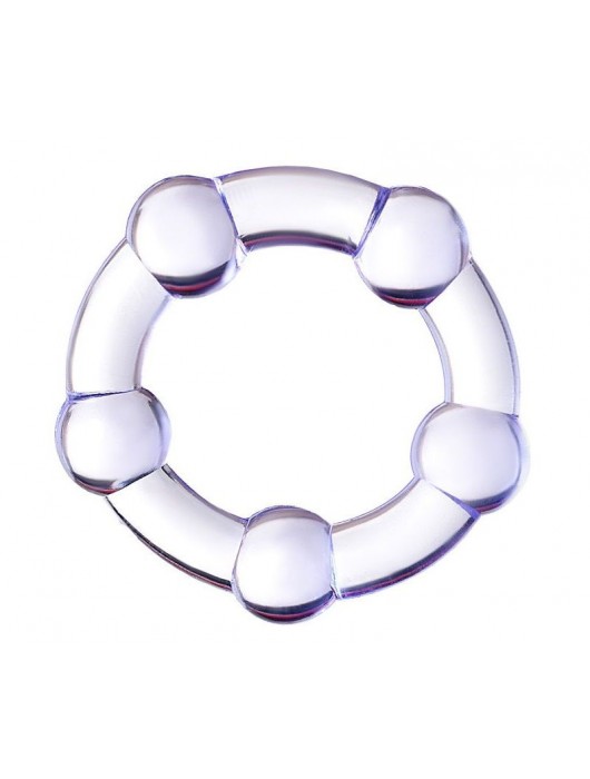 Фиолетовое эрекционное кольцо на пенис с бусинами - Штучки-дрючки - в Бийске купить с доставкой