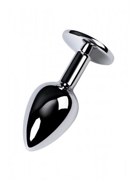 Серебристая конусовидная анальная пробка с фиолетовым кристаллом - 7 см. - ToyFa - купить с доставкой в Бийске