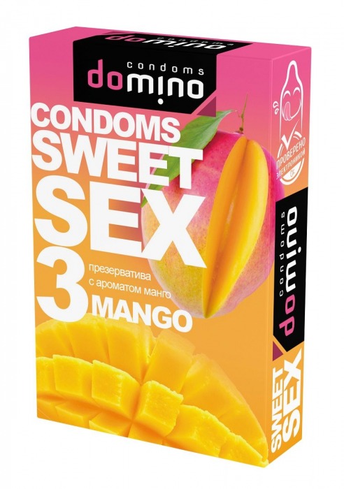 Презервативы для орального секса DOMINO Sweet Sex с ароматом манго - 3 шт. - Domino - купить с доставкой в Бийске