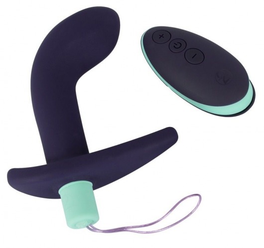 Темно-фиолетовый вибростимулятор простаты с пультом ДУ Remote Controlled Prostate Plug - Orion - в Бийске купить с доставкой