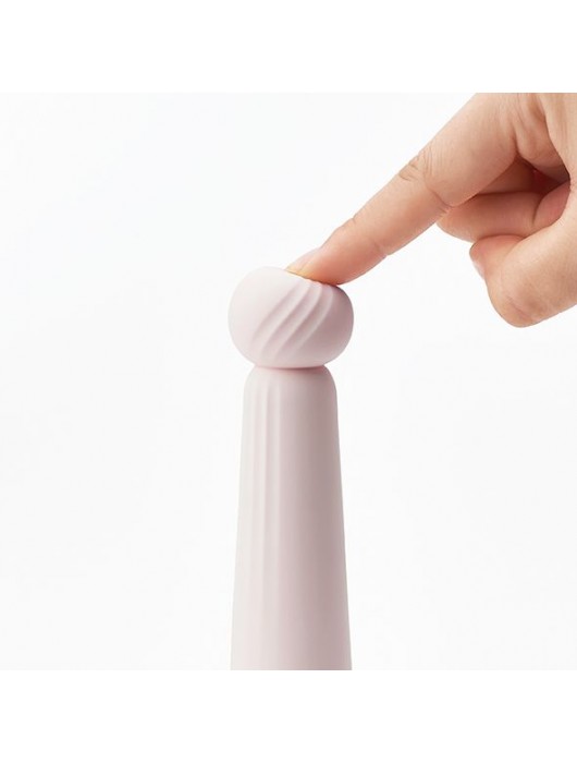 Нежно-розовый вибратор с шаровидной мягкой головкой Iroha Rin - 14,8 см. - Tenga