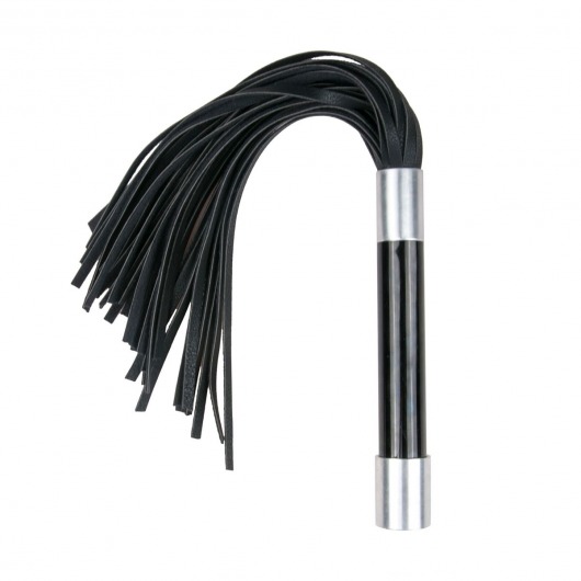 Черная плеть Easytoys Flogger With Metal Grip - 38 см. - Easy toys - купить с доставкой в Бийске