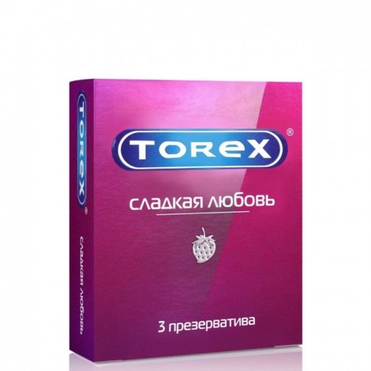 Презервативы Torex  Сладкая любовь  с ароматом клубники - 3 шт. - Torex - купить с доставкой в Бийске