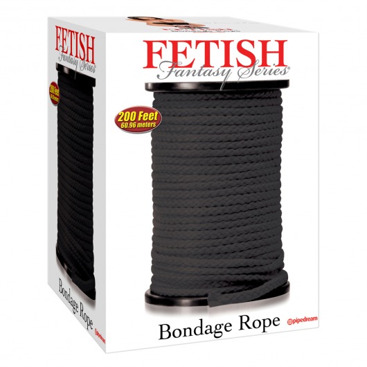 Черная веревка для связывания Bondage Rope - 60,9 м. - Pipedream - купить с доставкой в Бийске