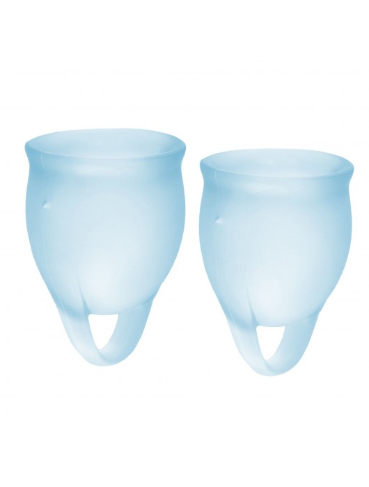 Набор голубых менструальных чаш Feel confident Menstrual Cup - Satisfyer - купить с доставкой в Бийске