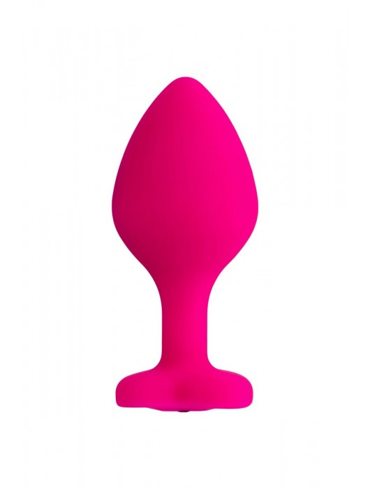 Розовая анальная втулка Diamond Heart с прозрачным кристаллом - 8 см. - ToyFa - купить с доставкой в Бийске