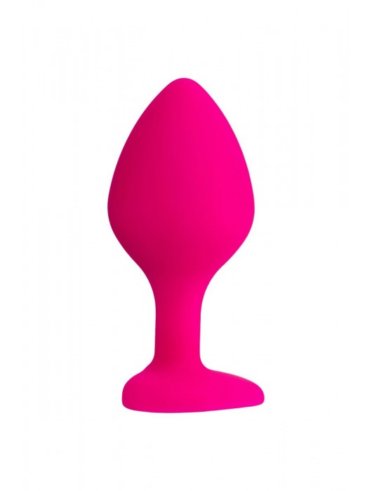 Розовая анальная втулка Diamond Heart с прозрачным кристаллом - 8 см. - ToyFa - купить с доставкой в Бийске