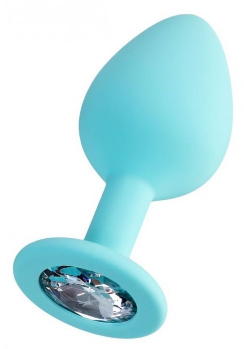 Мятная анальная втулка Brilliant с прозрачным кристаллом - 8 см. - ToyFa - купить с доставкой в Бийске