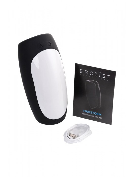 Черно-белый перезаряжаемый мастурбатор Erotist Hailstorm - Erotist Adult Toys - в Бийске купить с доставкой
