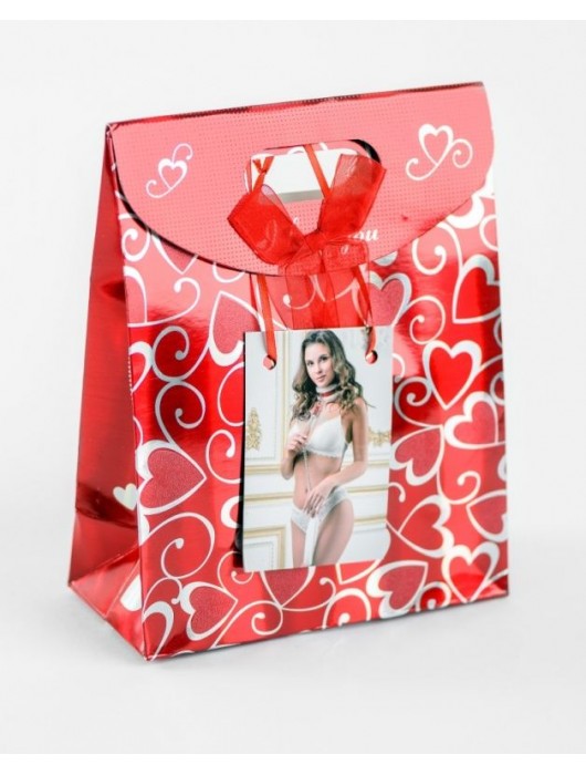 Бело-красный ошейник из натуральной кожи с нежным мехом - БДСМ Арсенал - купить с доставкой в Бийске