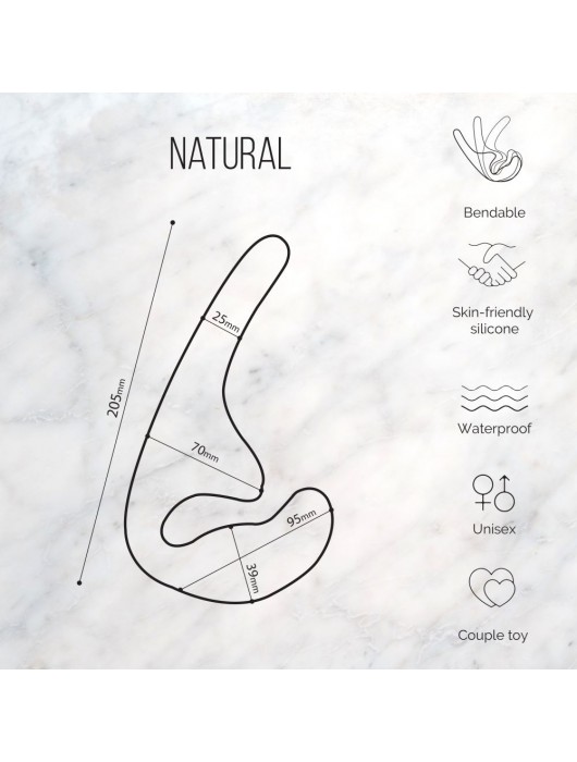 Бежевый безремневой страпон Seduction - 20,5 см. - Lola Games - купить с доставкой в Бийске