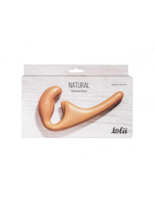 Бежевый безремневой страпон Seduction - 20,5 см. - Lola Games - купить с доставкой в Бийске