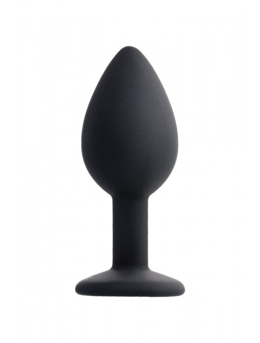 Черная анальная втулка с прозрачным стразом - 7,2 см. - POPO Pleasure - купить с доставкой в Бийске