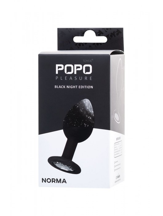 Черная анальная втулка с прозрачным стразом - 7,2 см. - POPO Pleasure - купить с доставкой в Бийске