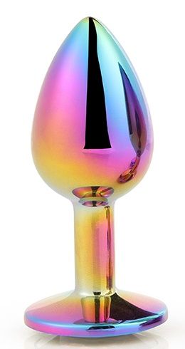 Голографическая анальная втулка с радужным кристаллом - 7,1 см. - Dream Toys - купить с доставкой в Бийске