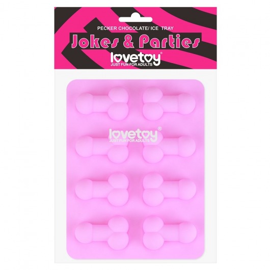 Розовая формочка для льда и шоколада Pecker Chocolate/Ice Tray - Lovetoy - купить с доставкой в Бийске