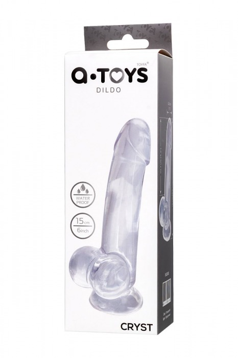 Прозрачный реалистичный фаллоимитатор Cryst - 15 см. - A-toys