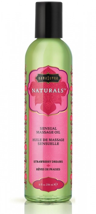 Массажное масло Naturals Strawberry Dreams с ароматом клубники - 236 мл. - Kama Sutra - купить с доставкой в Бийске
