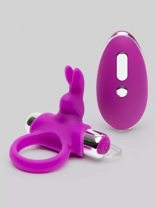 Лиловое виброкольцо с пультом ДУ Remote Control Cock Ring - Happy Rabbit - в Бийске купить с доставкой